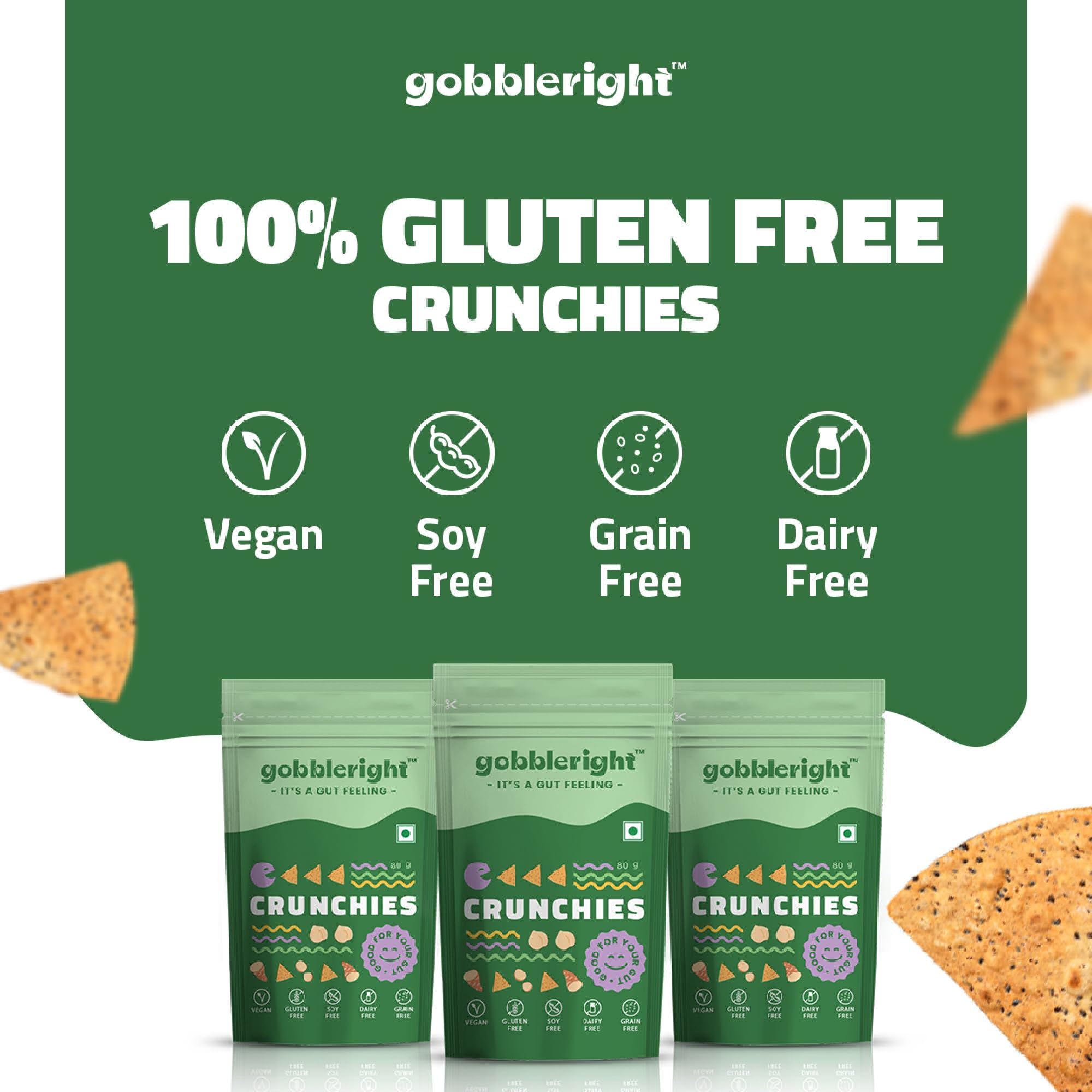 GOBBLERIGHT Innocent Pizza Crust + 2 Pack of Crunchies | Gluten-Free, Vegan Pizza Base & Healthy Nacho Chips | Keto-Friendly, Grain-Free, Soy-Free Snacks Bundle | Ready-to-Eat, Low-Calorie Snack Combo for Adults & Kids 4