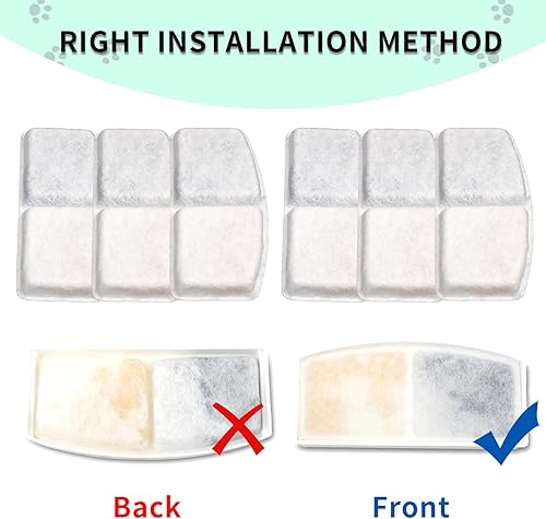 Miniatura 6 de Paquete de 6 filtros de repuesto para fuente de gato, paquete de 2 esponjas de filtro de bomba de agua para mascotas para dispensador de agua