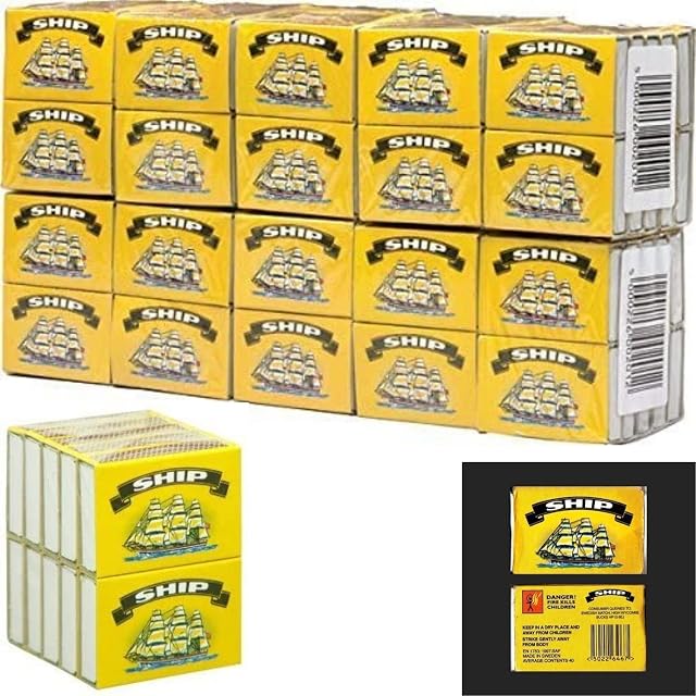 Ship Safety Matches 1pack of 10 Boxes, 2 Pack of 20 Boxes, 100 Boxes of Ship Matches