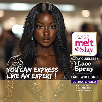 Esha MELT N SLAY Glueless Lace Spray - Ultimate Hold, Sweat & Water Resistant, Long-Lasting Secure Grip for Lace Wigs, Invisible Matte Finish & Edge Protection (220ML)