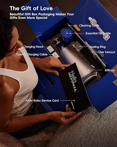 Miniatura 8 de Kit de iniciación de difusor de aroma sin agua, cobertura de 1500 pies cuadrados, sistema de atomización de aleación, luz de estado de ánimo,