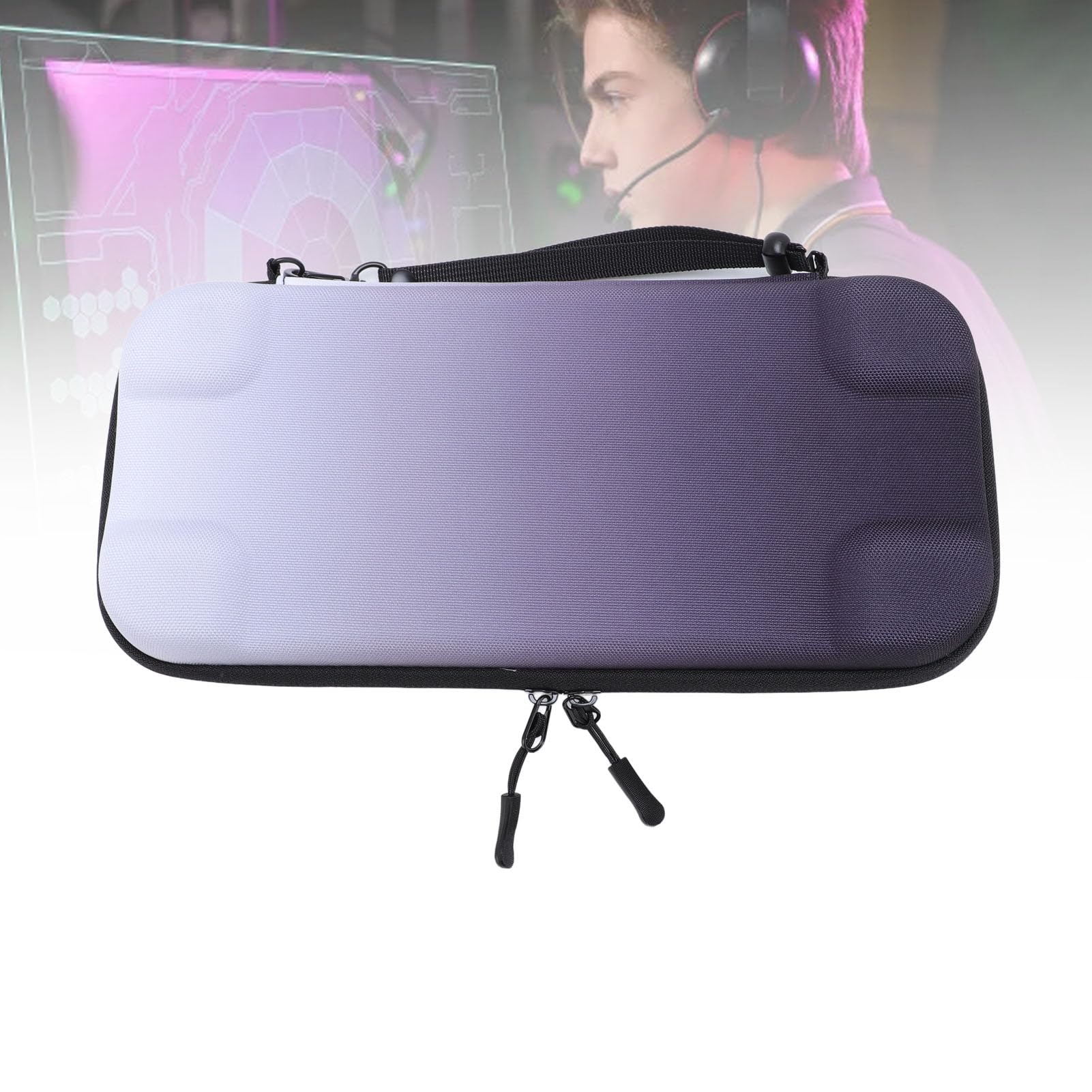 lyrlody Custodia da Trasporto per 2, Custodia da Viaggio Rigida in EVA per 2 con 10 Tasche per Carte da Gioco, in Rete, Cinghia di Fissaggio, Doppia Cerniera per Viaggi Quotidiani e Spostamenti (#)