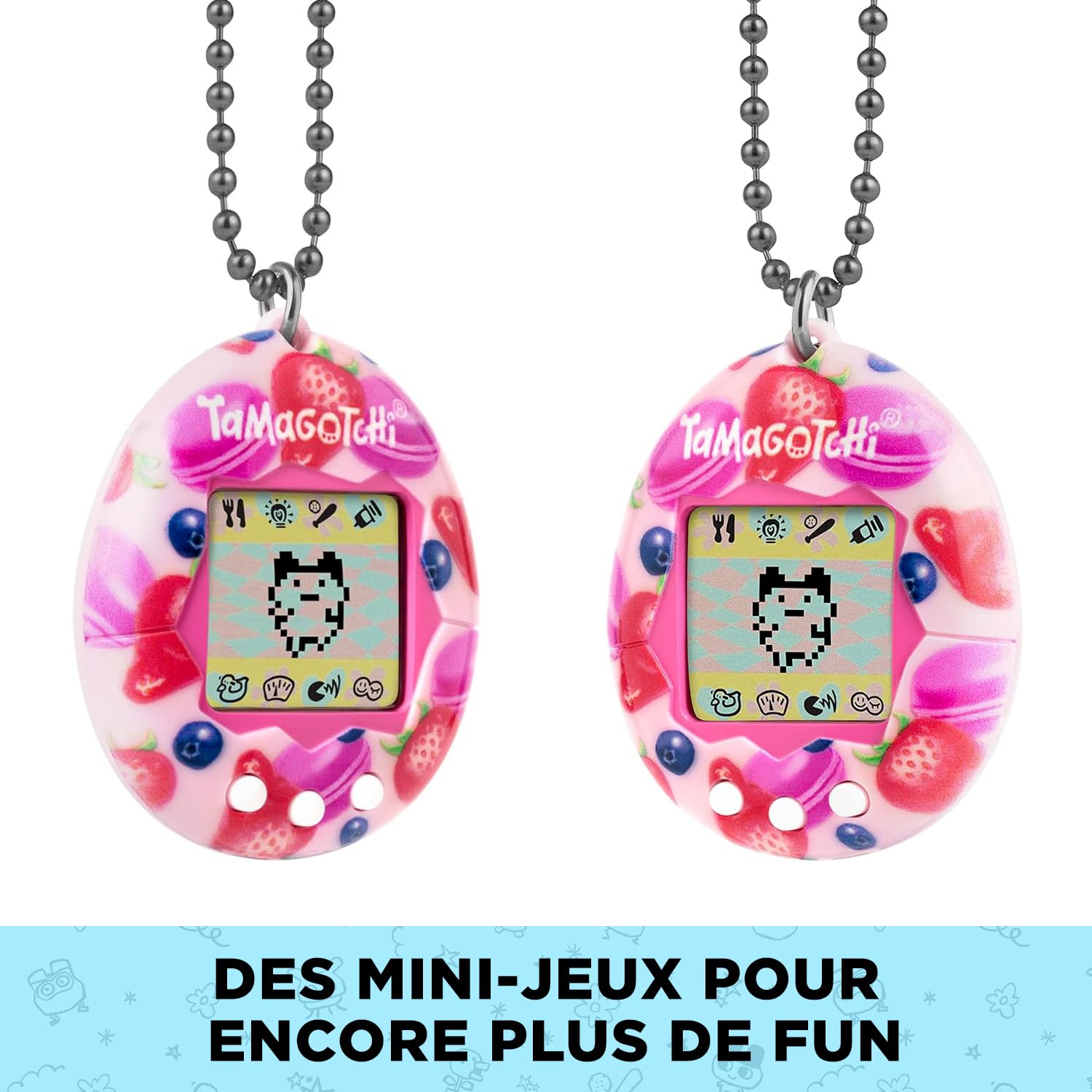 Bandai – Tamagotchi Original – Berry Delicious – Animal interactif avec écran LCD en Français, 3 Boutons et Mini-Jeux – Idée Cadeau Jeu Animal virtuel – Jouet Enfant 8 Ans et + – 42971