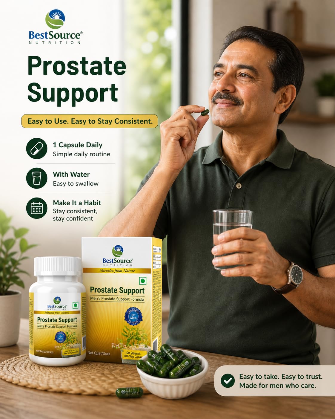 BestSource Prostate Support Formula (Pumpkin Seed, BetaSitosterol, Lycopene) for Men, 60 Veg capsules 4