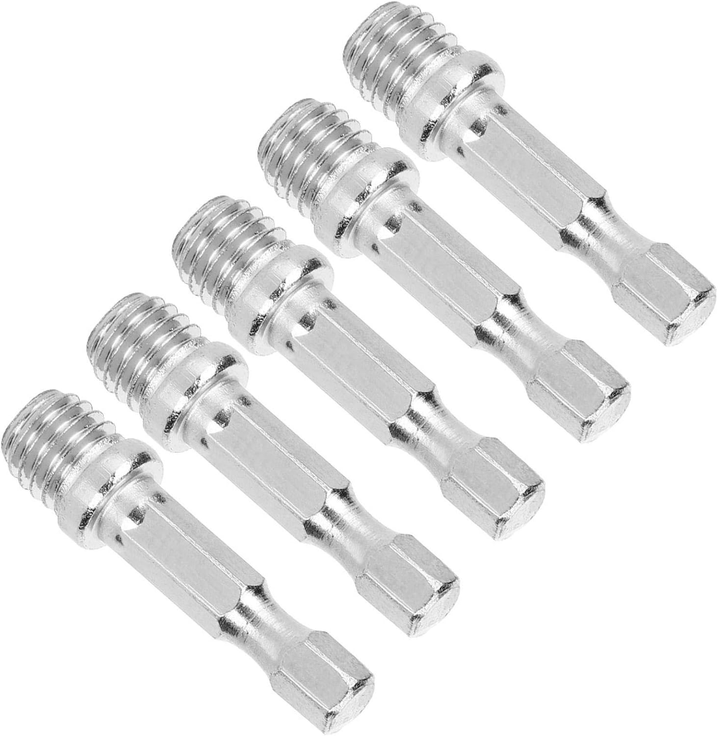5Pcs Drill Connecting Rod Adapter, M10 Conversion Rod Electric Drills Screw Shaft Disk Conversion Stick for polishing pads, drill bits, saw blades, etc