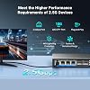 6-port 2.5gb unmanaged ethernet switch with 4*2.5g base-t ports 2*10g sfp+ ports. gigaplus 2.5gbps network switch for 2.5gbps nas/pc wifi6 router wireless ap plug and play