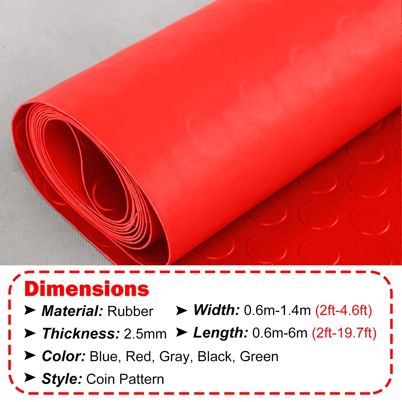mata pod samochód, Rolka maty do warsztatu garażowego Van Gym wodood(Red,1.2x3.5m/3.9x11.5ft)