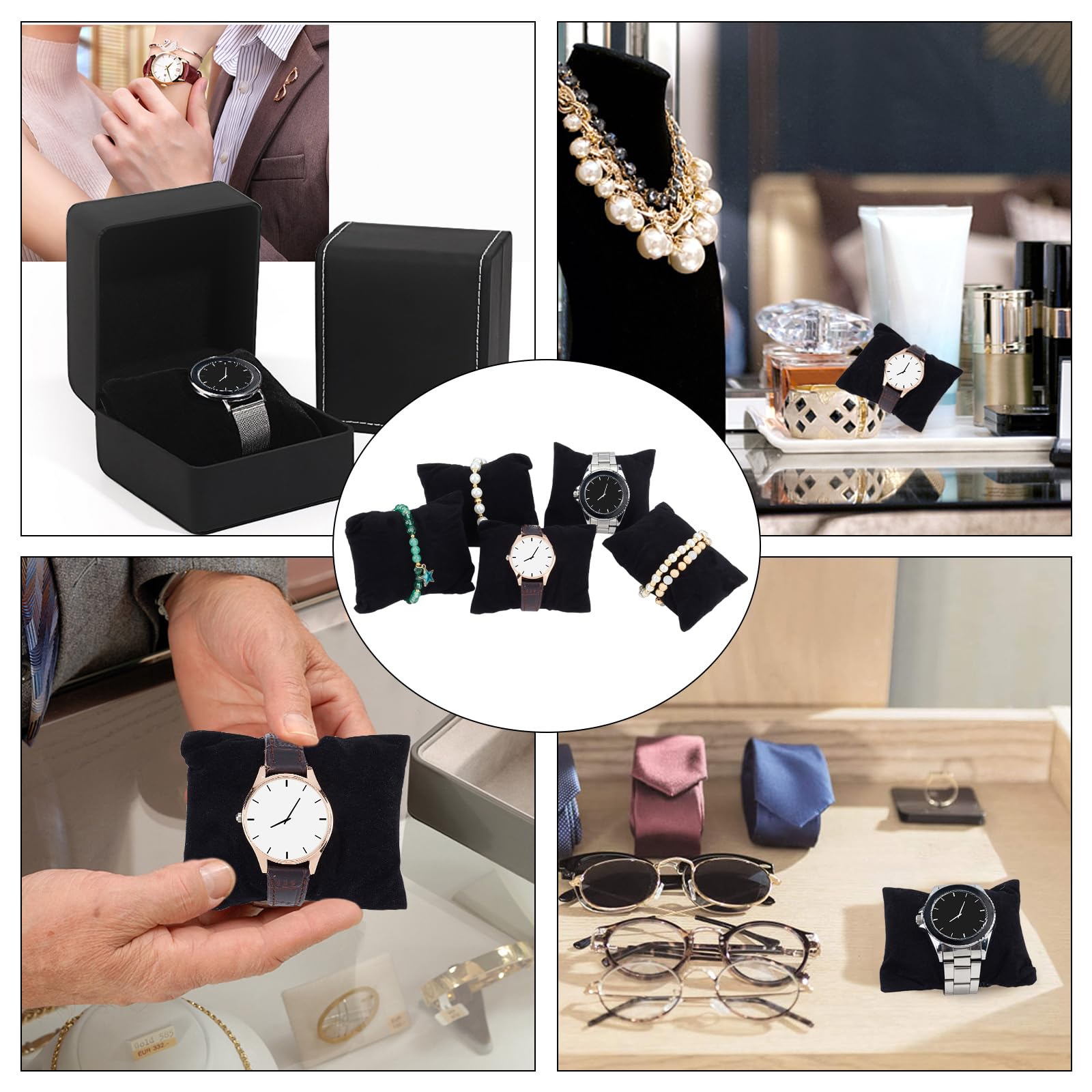 12 Cuscini Espositore Per Gioielli PandaHall - Supporti Vellutati Per Orologi E Braccialetti - Foto 12
