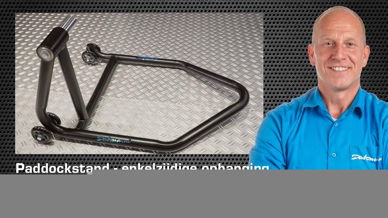 Einarm Motorrad Montageständer - Hinterradständer für einseitige Schwinge mit 21,7 & 25,7 mm Aufnahme - 200 kg Tragkraft, 4 Rollen, Schwarz