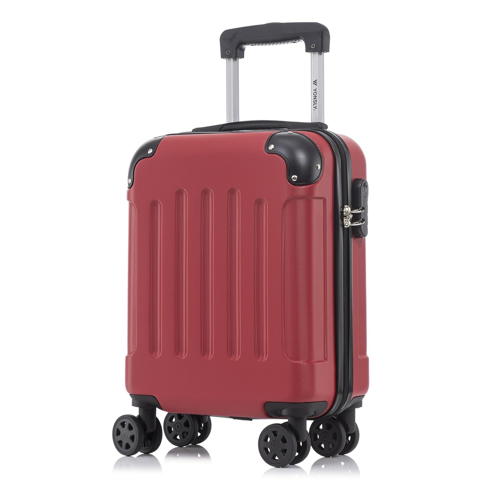 yonsly Koffer Suitcase, Trolley Reisekoffer, Rollkoffer Handgepäck mit 4 Rollen 360°, ABS Hartschalen, Sicherheitsschloss, Weicher Gummigriff, 210D-Futter
