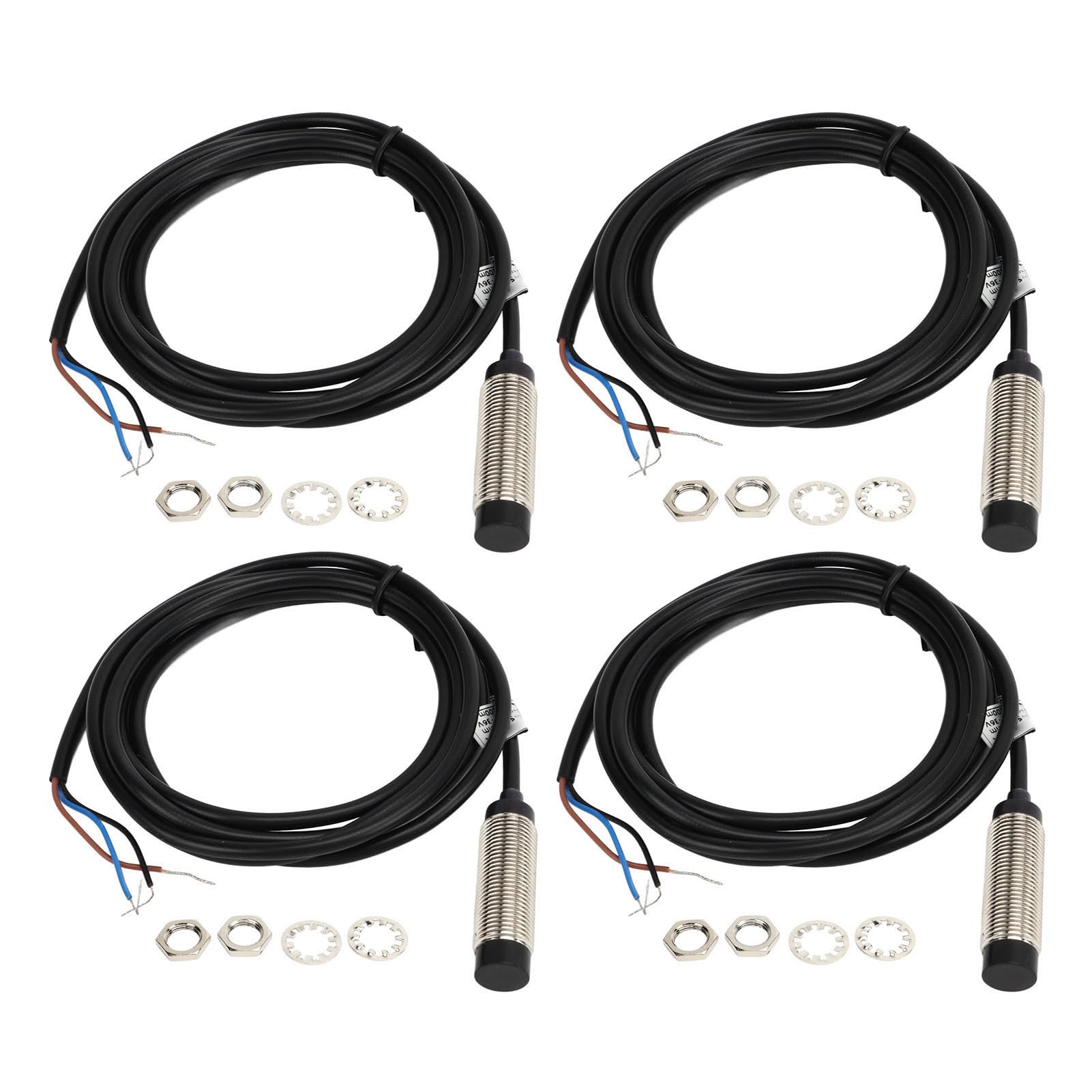 Nutriess Inductive Proximity Sensor 12mm Probe NPN 3 Wire NO 4mm Detection Range 6 36VDC for Industrial Automation