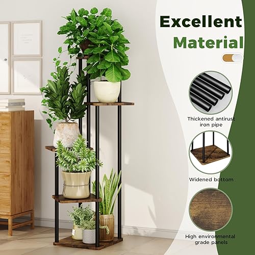 Miniatura 4 de Soporte de 5 niveles para plantas de interior, estante de esquina para múltiples plantas para patio, jardín, balcón, sala de estar, dormitorio,