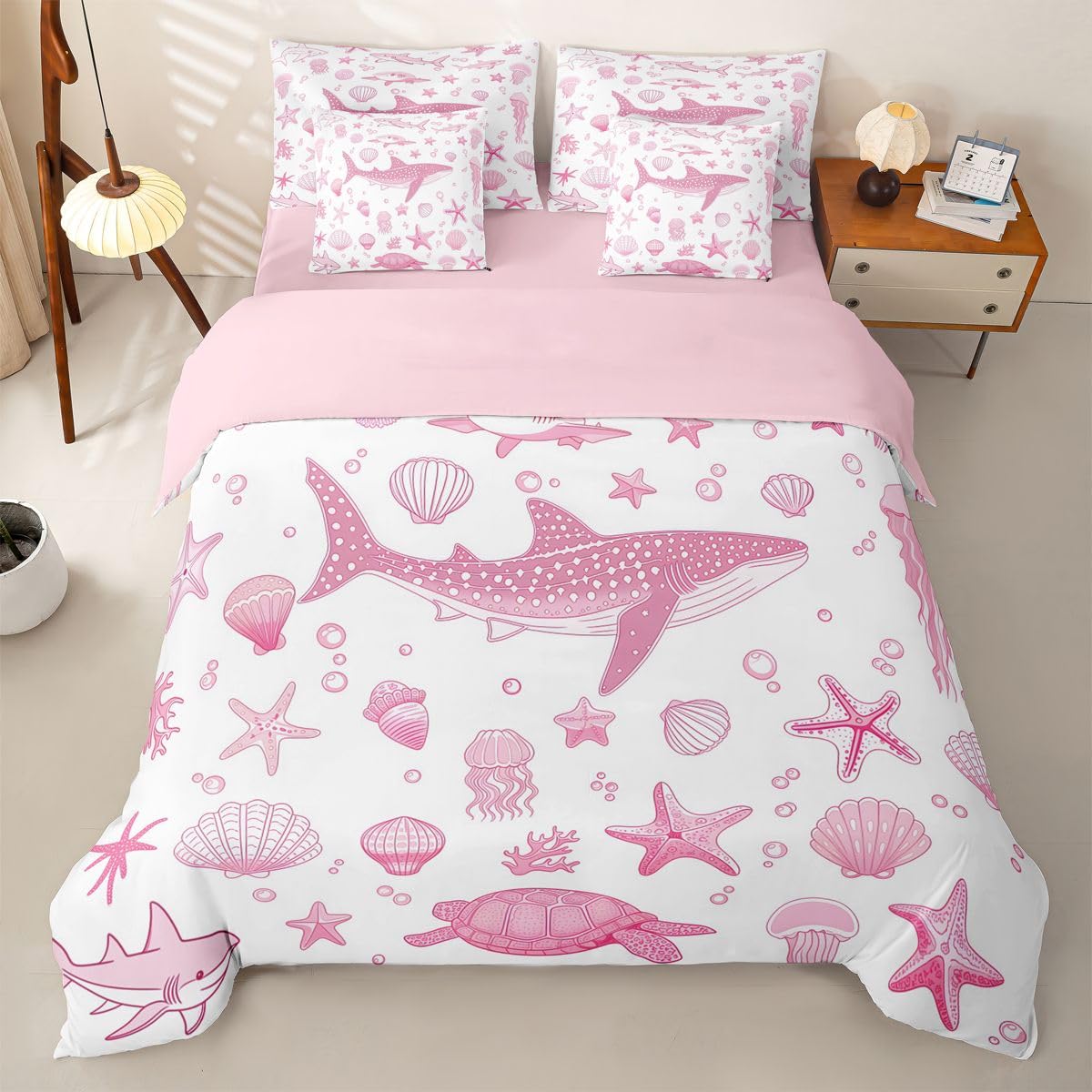 Homewish Niedlicher Ozean Bettwäsche Set 7teilig 200x200