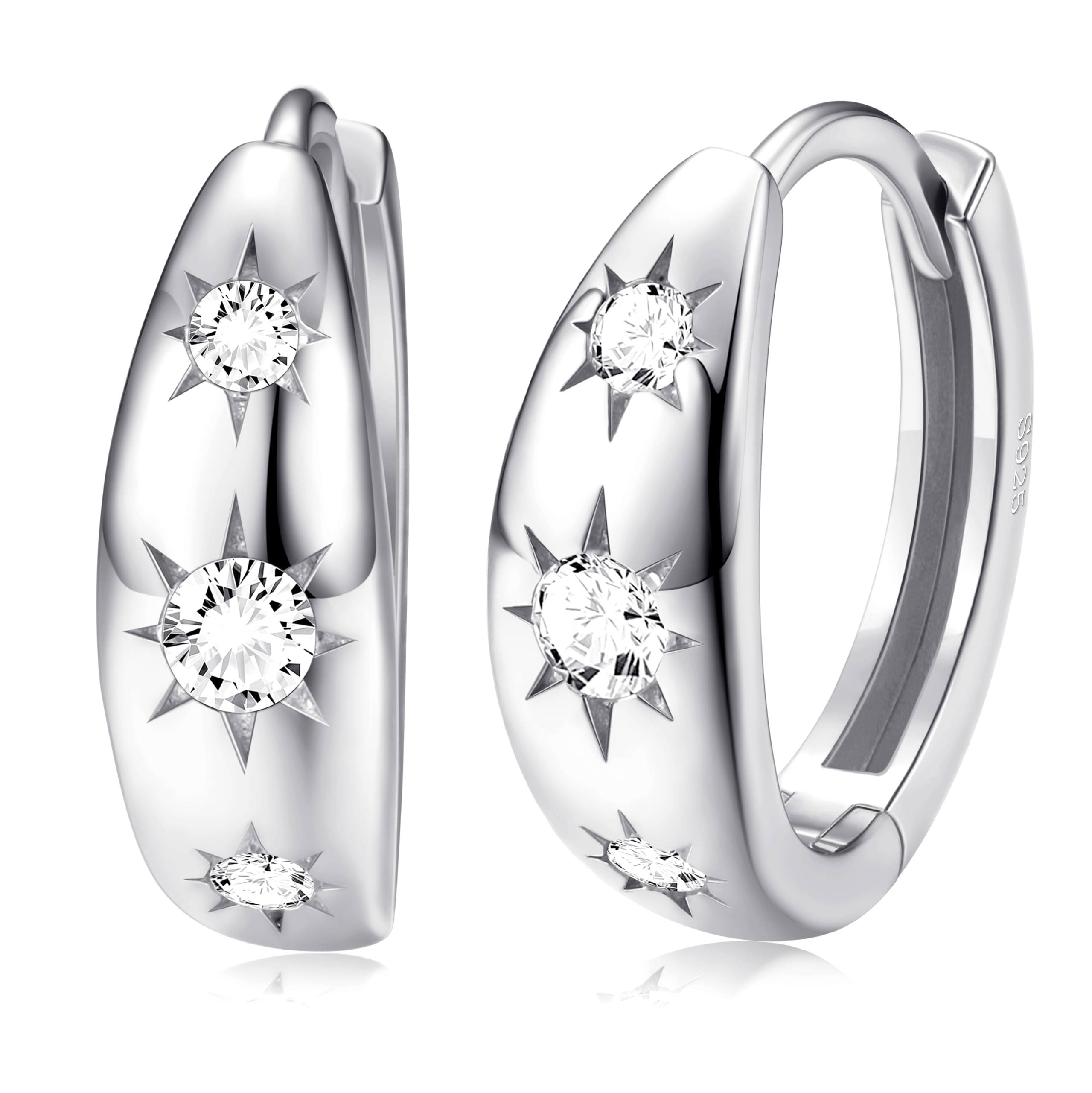 Orecchini a Cerchio Piccoli in Oro per Donna Argento 925 Orecchini a Cerchio in Argento Placcato Oro 14K Ipoallergenico, Huggie, minuscoli, Orecchini dormienti per Donne Ragazze con Scatola