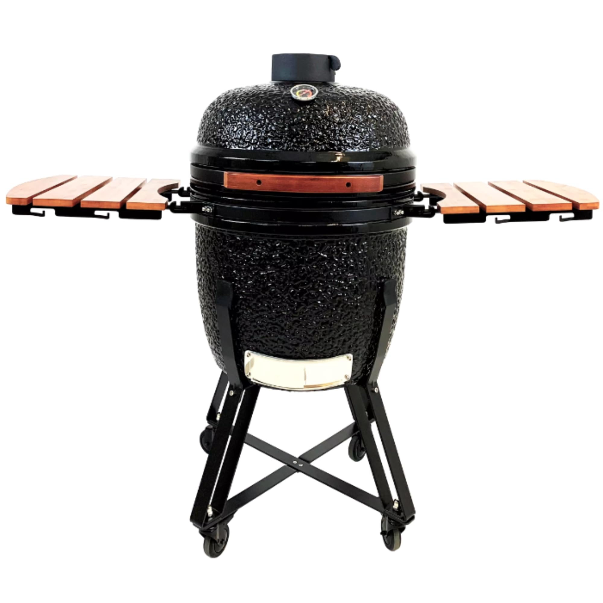 Sac Kamado 21" Ceramic BBQ Grill Oven, Charcoal Smoker, Black, Outdoor Cooker with Temperature Control, Large 346 sq inch Cooking Area
