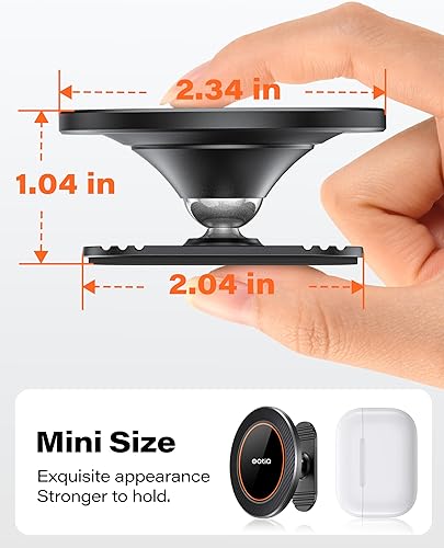 Miniatura 2 de OQTIQ Soporte Magnético de Montaje Adhesivo para Superficie Diminuta del Tablero Delantero, Soporte Magnético para Coche con Sujetador, Diseñado