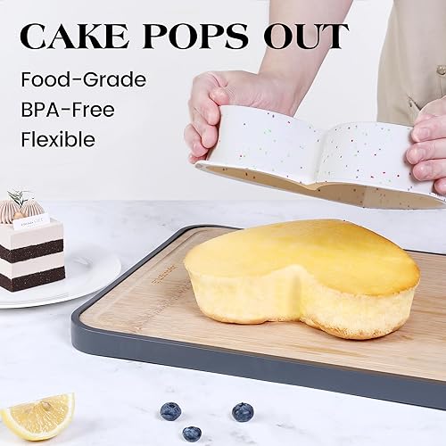 Miniatura 3 de Moldes de silicona con forma de corazón de 8 pulgadas para tartas pequeños, juego de moldes de corazón de silicona antiadherentes para hornear (2