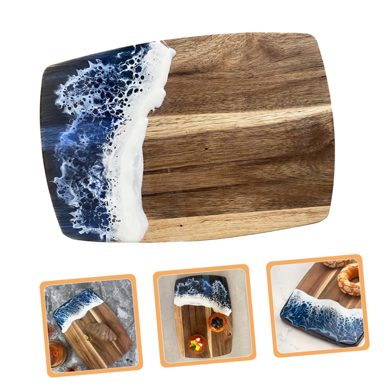 Tablero De Cortar De Madera Diseño Único para Cocina Tabla De Cortar Resistente Deformaciones para Verduras y Frutas para Cocineros y Elegantes