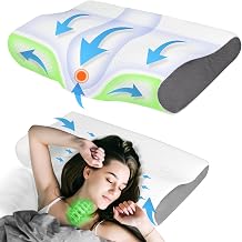 PHYSEN Ergonomic Cervical Pillow, Neck Memory Shaped Neck Pillow, Orthopedic Neck Support Pillow, Cervical Pillow for Side/Back/Belly Sleepers, 60 x 40 x 11/6.5 cm