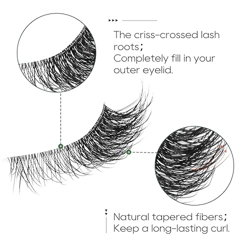 Miniatura 5 de Pestañas postizas ojo de gato, esponjosas y finas, pestañas de visón sintético, 7 pares de pestañas de volumen dramático Jiocolor DJ-41