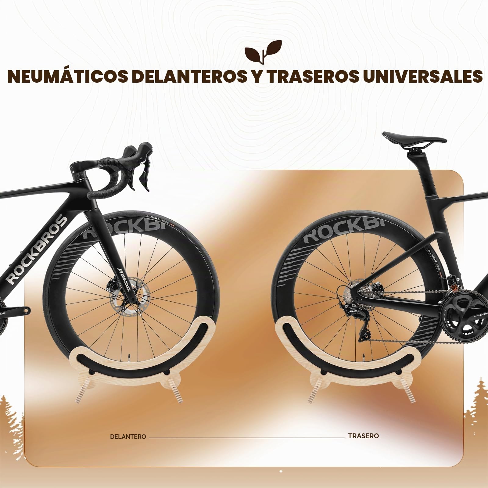 ROCKBROS Soporte Suelo Bicicleta, Aparcar 700C Bicicleta de Carretera, Soporte Portátil para Estacionamiento y Aparcamiento en Interior y Exterior