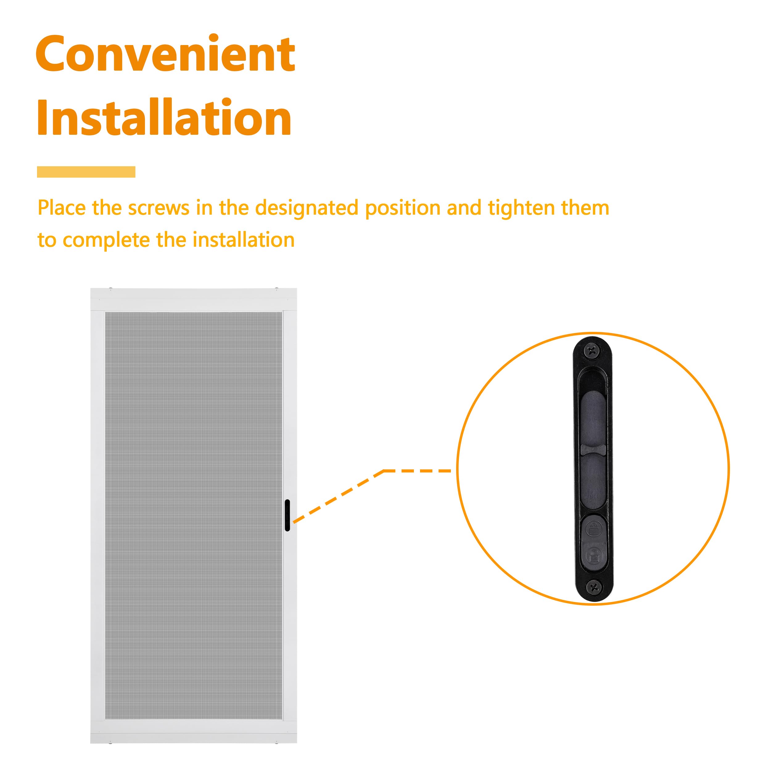 Replace Screen Door Latch - Black Kit -4