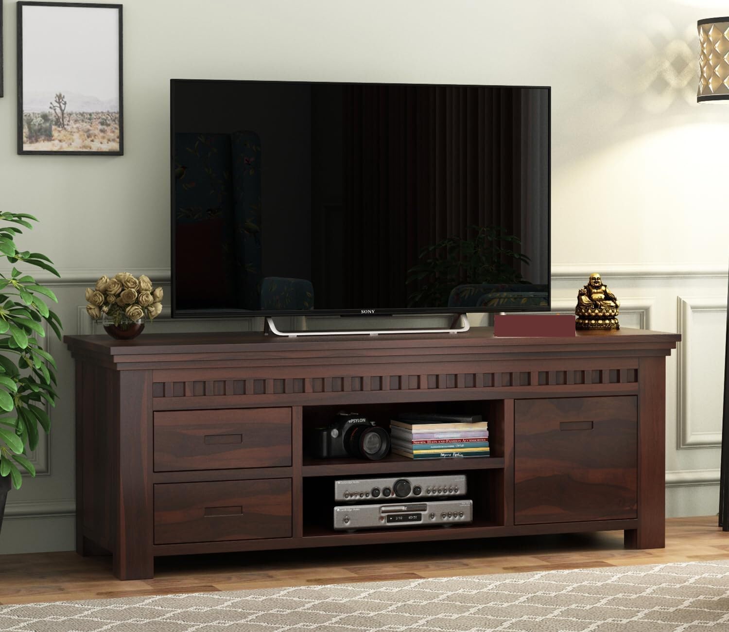 Sheesham Wood T.V Unit |Wooden T.V Unit for Your Living Room| TV Unit Cabinet A01-image-21