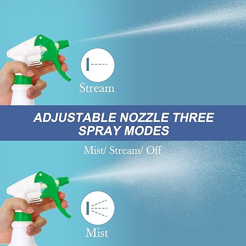 Miniatura 3 de Zubebe Paquete de 24 botellas rociadoras de plástico de 32 onzas a granel, botellas de spray vacías a prueba de fugas resistentes para suministros