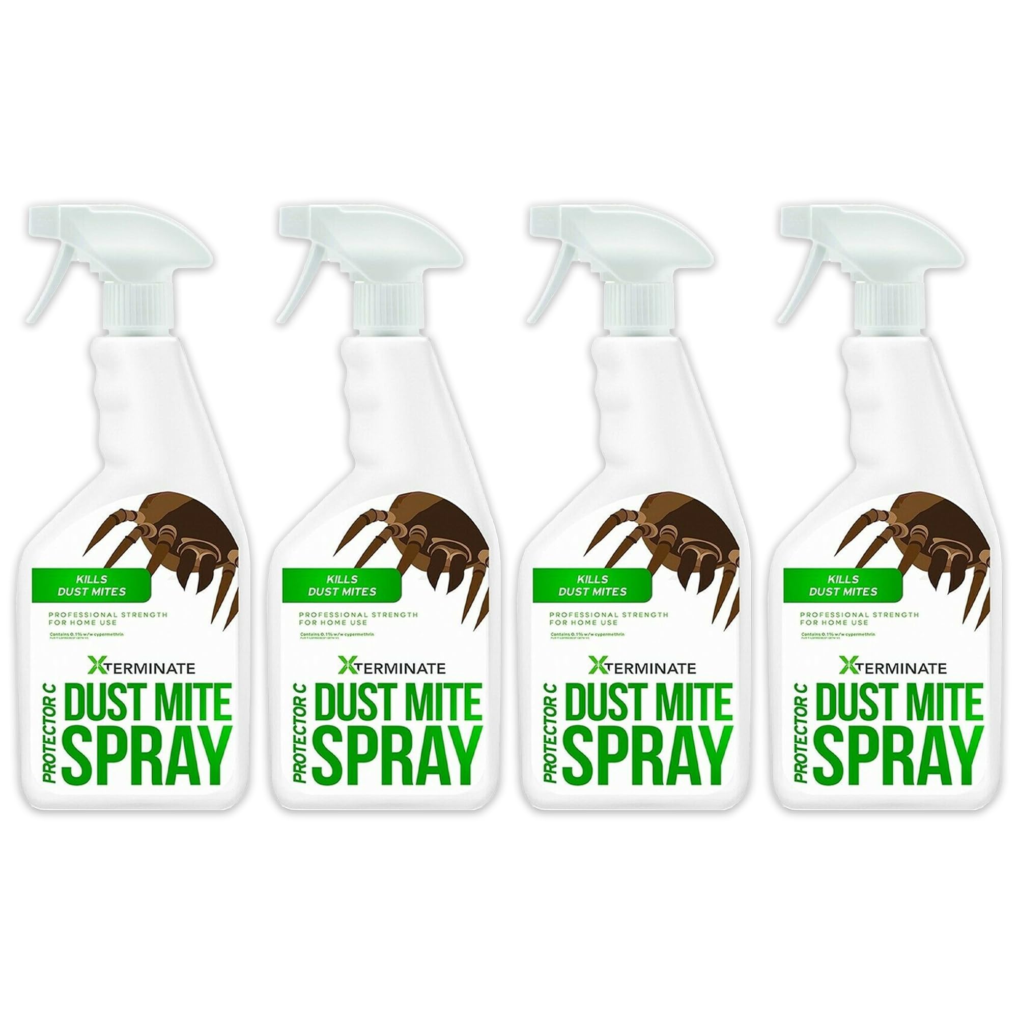 Xterminate Dust Mite Spray 4 x 1L HSE Approved and Licensed Killer Treatment Non-Staining. Ideal for Carpets, Upholstery, Bedding etc. Treats & Controls Re-infestation. Helps Prevent Allergies
