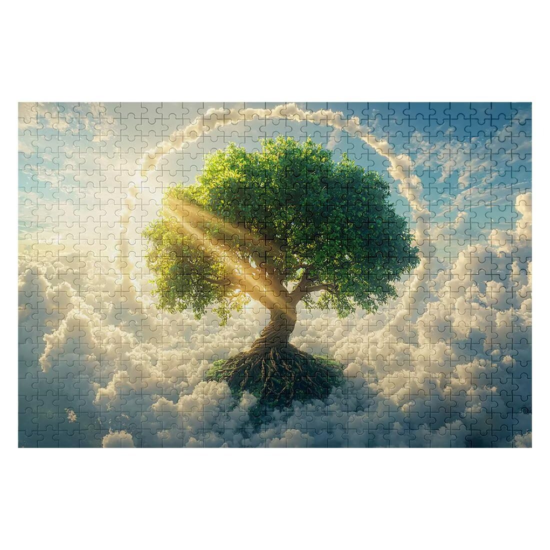 Puzzle 1500 elementów drzewo dla dorosłych, puzzle w chmurze, niemożliwe puzzle z wykwintnym pudełkiem do pakowania, klasyczne drewniane puzzle gry edukacyjne na prezent dla kobiet, dekoracja domu