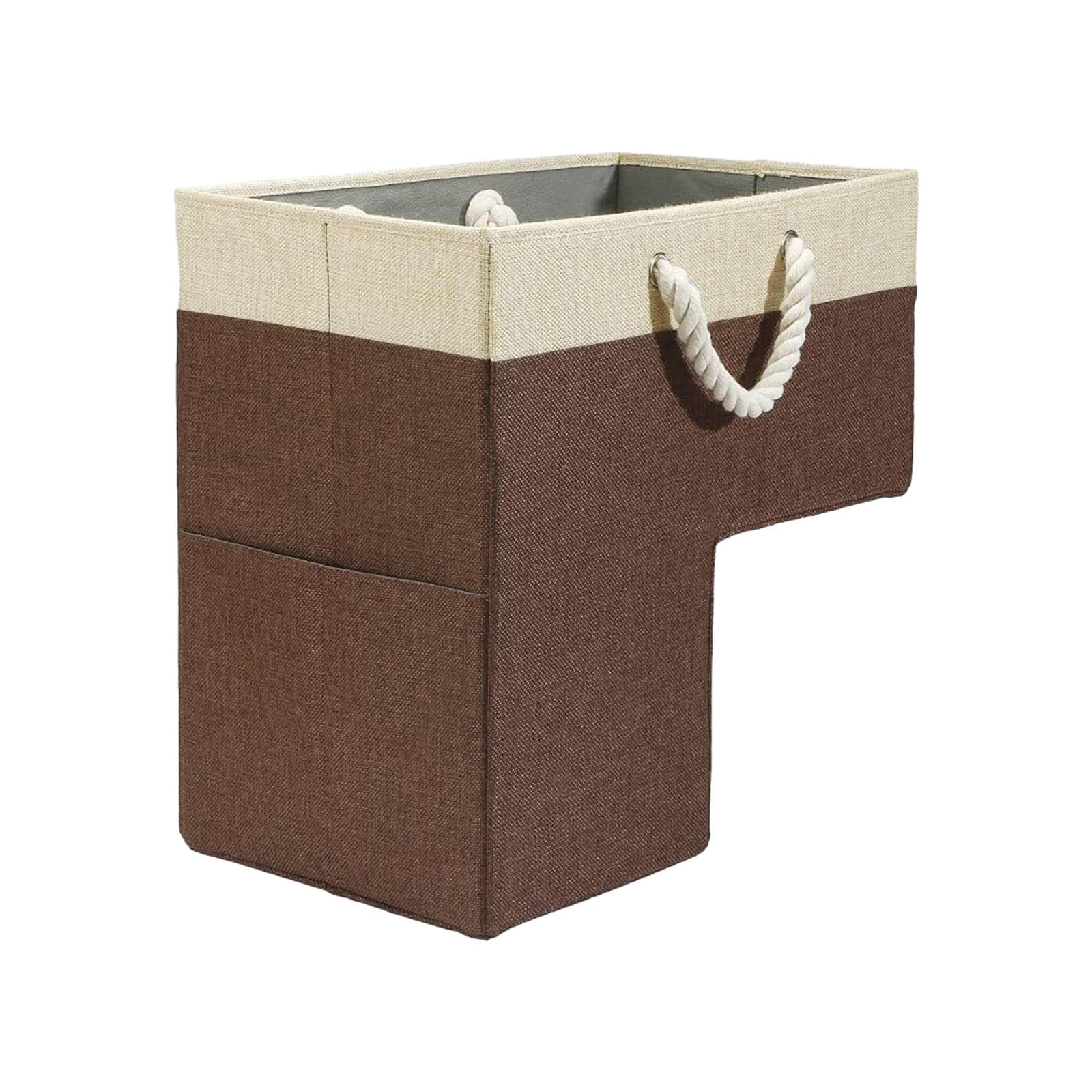 Cestino Per Scale Pieghevole Con Maniglie - Organizer Per Scale, Marrone - Foto 9