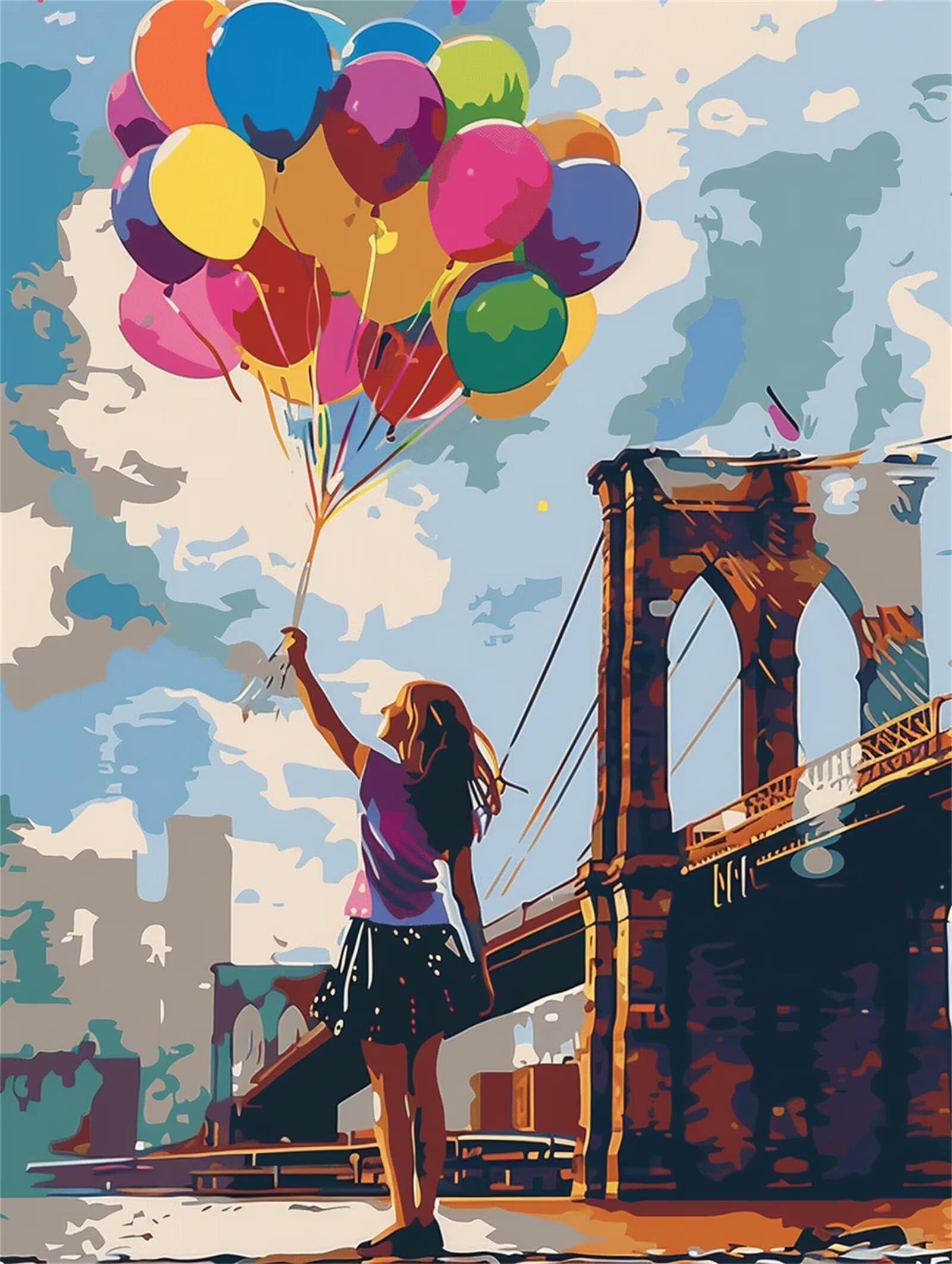 Dipingere con i Numeri per Adulti ragazza Paint by Numbers Kit palloncino Fai da te Hobby Creativi Adulti,Dipingi con i Numeri con Pennelli e Acrilici,Decor della Parete di Casa Regalo 90x120cm M-457