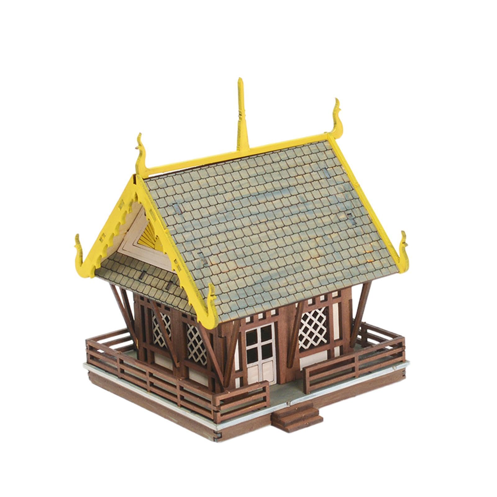 Amazon | PEWETE 1:72スケールの木造住宅模型 組み立て式 手作り