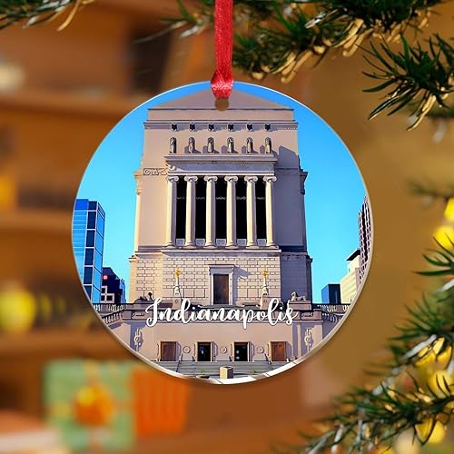 Miniatura 1 de Adornos de Navidad acrílicos 2023 Skyline Indianapolis City Landscape Elegante Bola de árbol de Navidad Vacaciones Decoración del hogar Paisaje