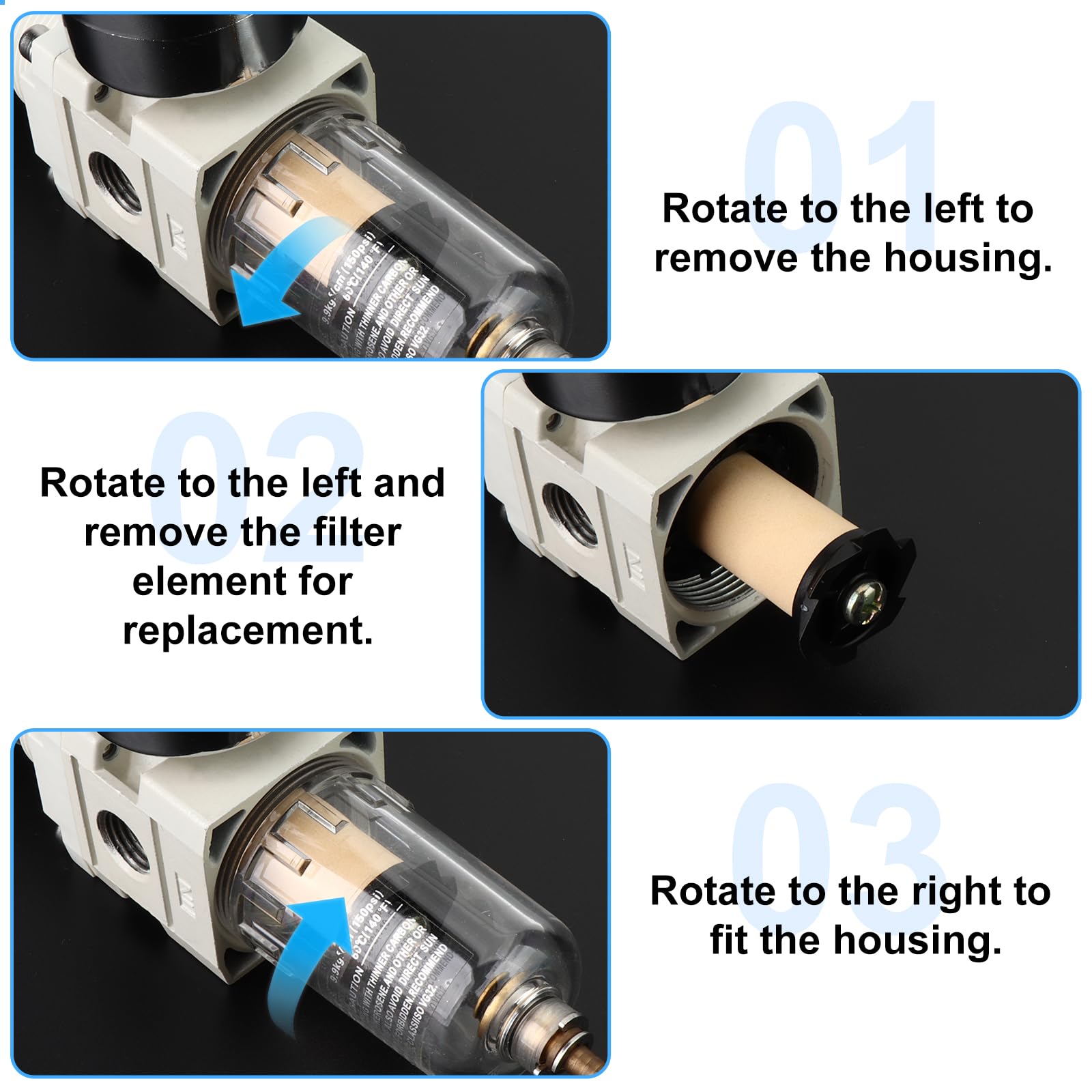 2PCS Premium Filter Element Replacement Cartridge Kit 0 67 x 1 21 Sediment Water Filter for Use AC — view 5