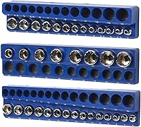 Vista 1 de Juego de moldes de soporte de zócalo métrico magnético para llaves de vaso azul