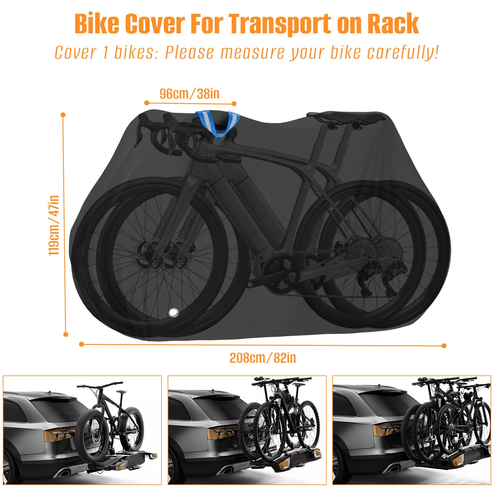 Housse de protection pour porte-vélo, bâche de vélo pour 2 vélos
