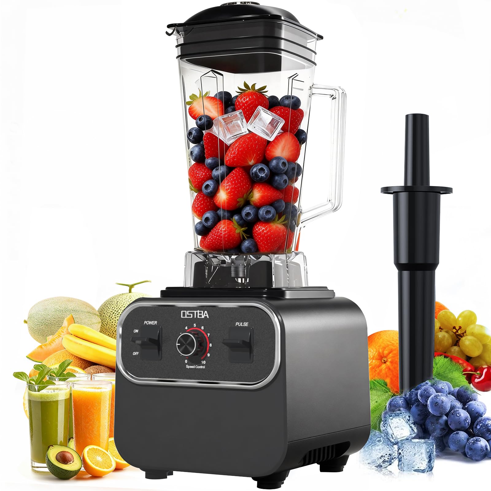 OSTBA Blenders for Kitchen with 68Oz 1600W Blender for Smoothies 10 Speeds BPA-Free Countertop Professional Blender for Ice