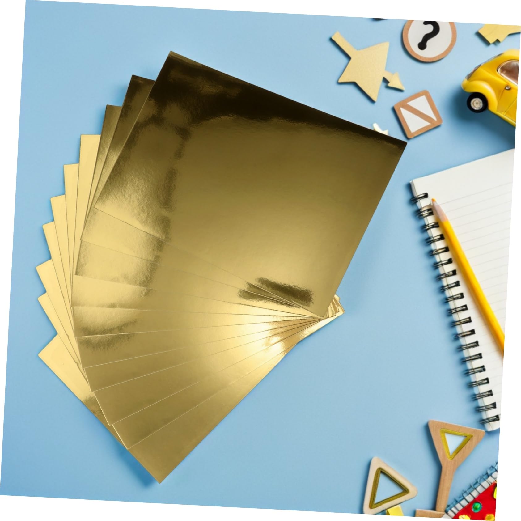 Carta Cartoncino Specchiata Oro A4, 5 Confezioni, Cardstock | Finitura Metallica Riflettente, Uso Fai da Te Versatile, per Inviti Nozze e Decorazioni Feste Compleanno