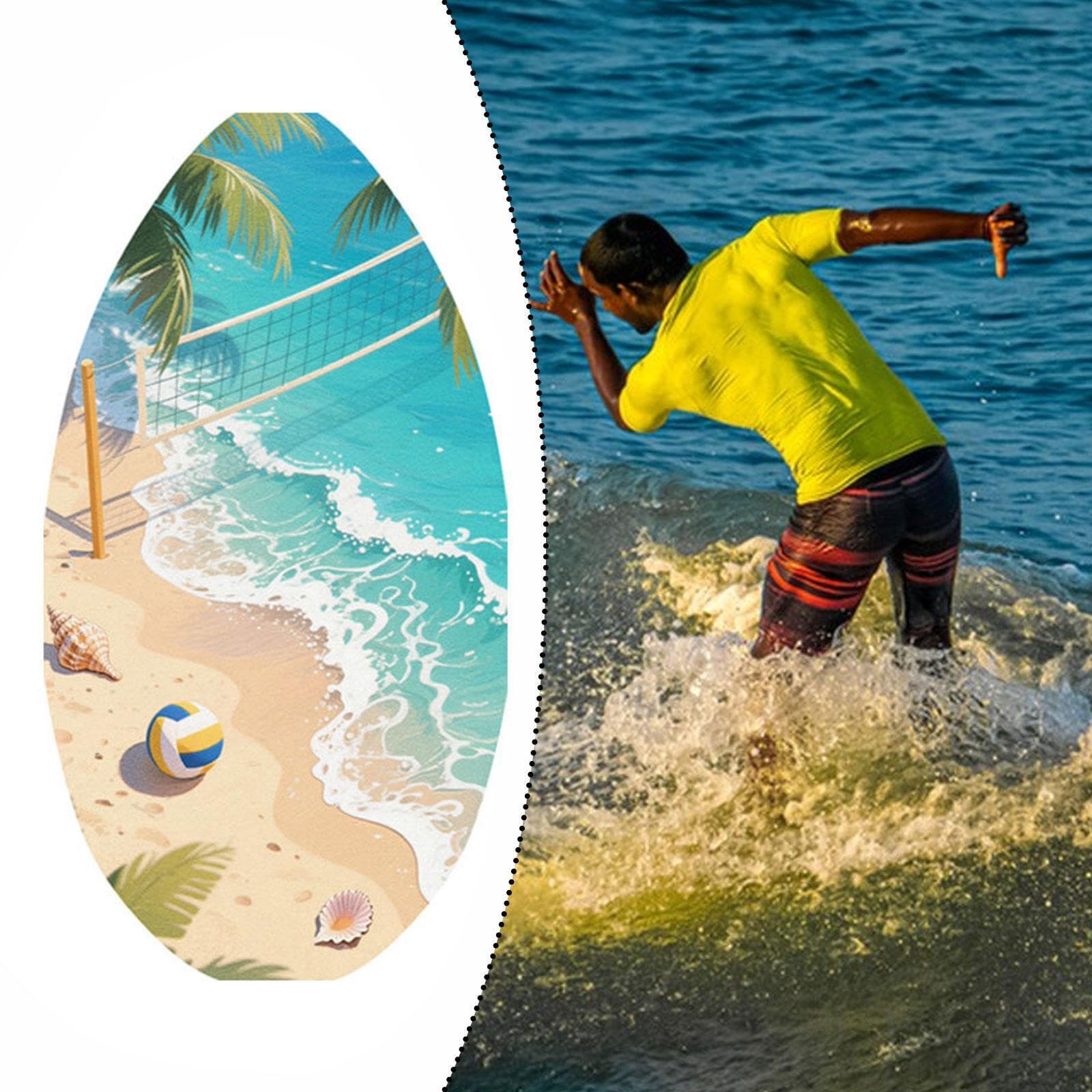 Skimboard mit Hochglanzbeschichtung für Jugendliche Und Erwachsene Leichtes Bodyboard Aus Holz für Sommer Und Wassersport