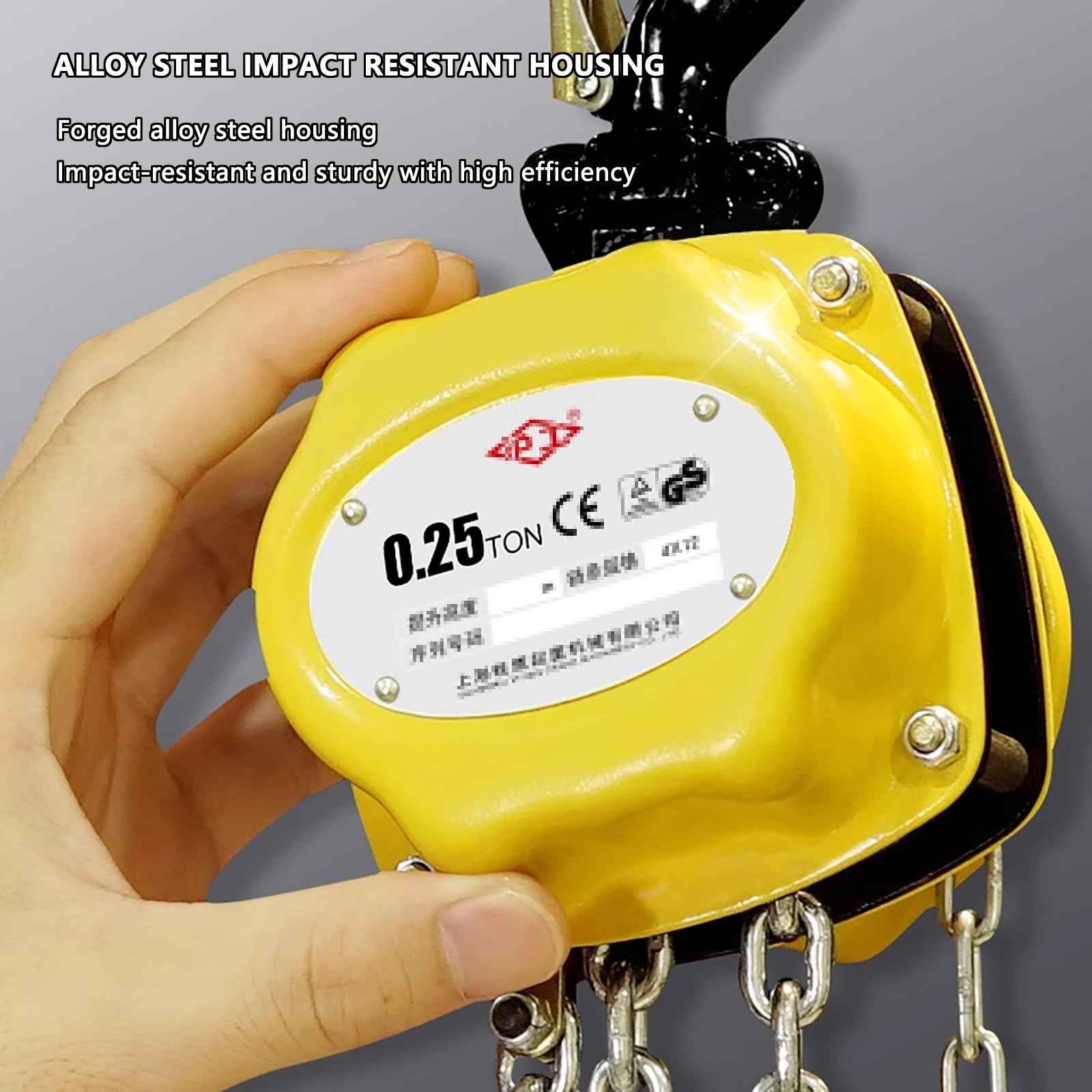 Mini-Kettenzug 1/4 Ton - 550lbs, Hand Lift Chain, Ratchet G80 Chain Fall Hoist, Safety Hooks - Portable Manual Hoist for Garagen, Lagerhäuser(3M/10FT)