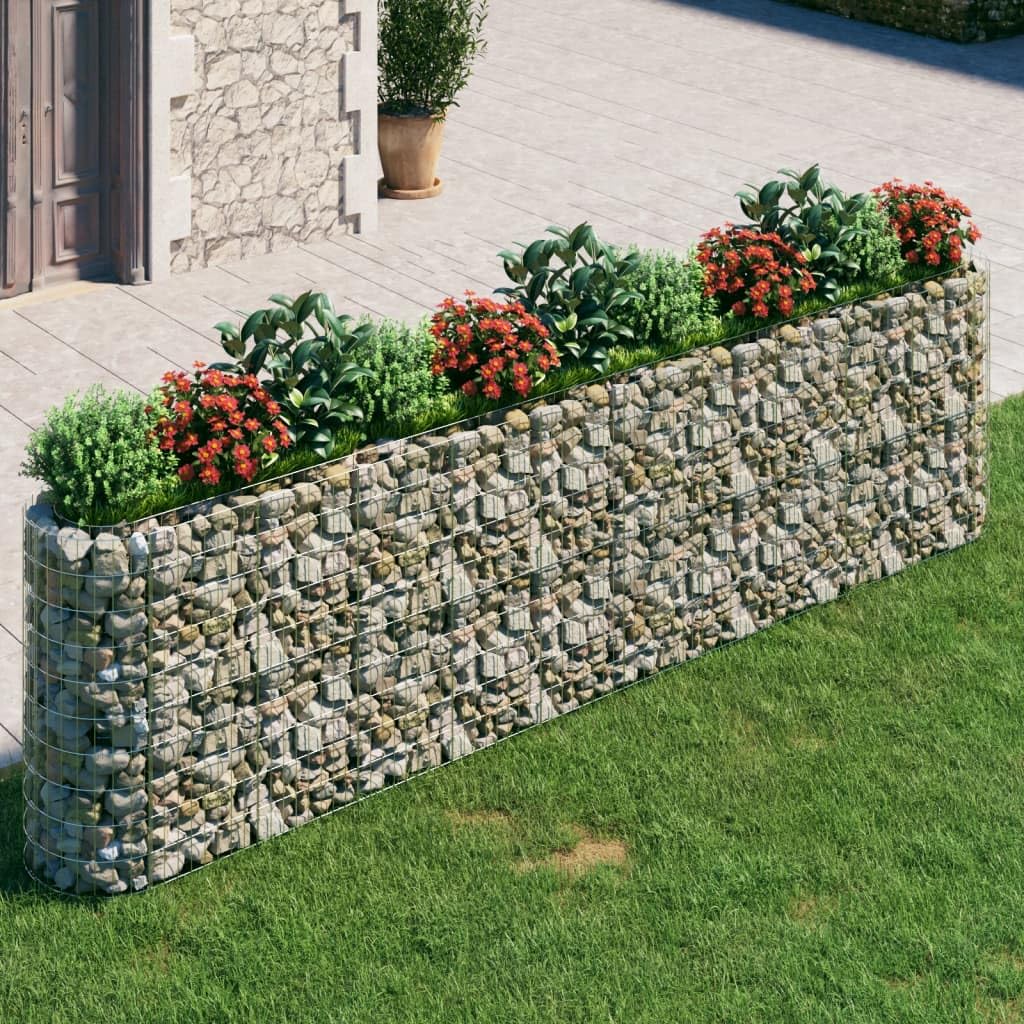 vidaXL Gabion Raised Bed - Rustproof Galvanized Iron - Durable Garden Planter - 157.5