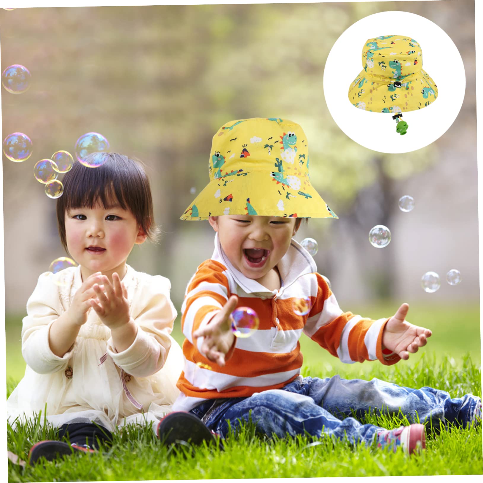 BESPORTBLE Sombrero Gorro Sol Sun Hat Bucket Hat Dinosaur bronceador Solar protección Solar kiddikutter para Sol Gorro Bucket Caps Tejido: 100% algodón; Forro: 100% poliéster Yellow