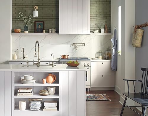 Miniatura 2 de Moen S73104NL Weymouth - Grifo de cocina con resorte de enjuague previo a un mango con potenciador de potencia, níquel pulido