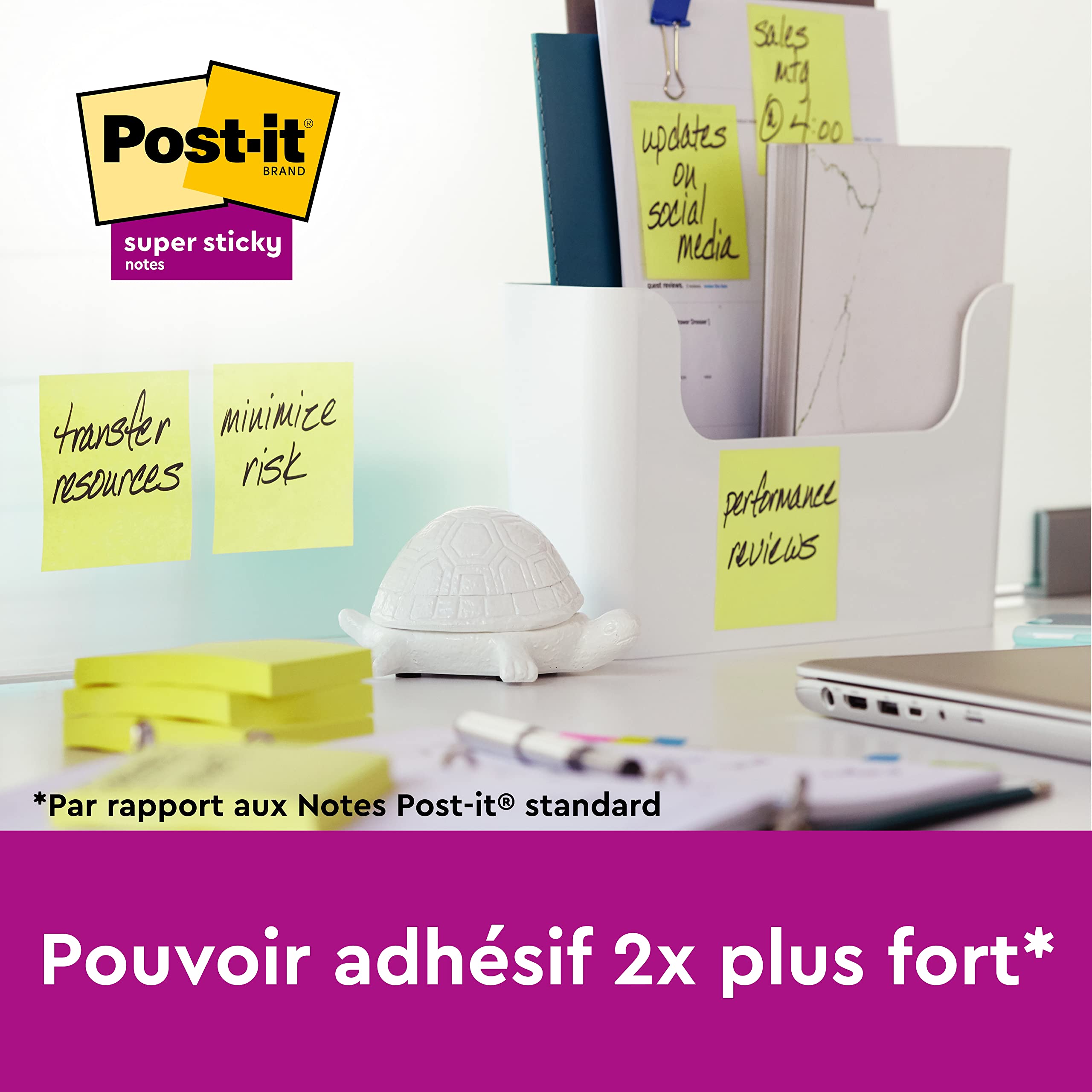 Notes Autocollantes Sticky Notes Post-it , Pack De 6 Blocs, 76 Mm X 76 Mm, 100 Feuilles Par Bloc, Bleu, Jaune, Orange, Rose, Vert - Feuillets Adhésifs Pour Prise De Notes, Listes