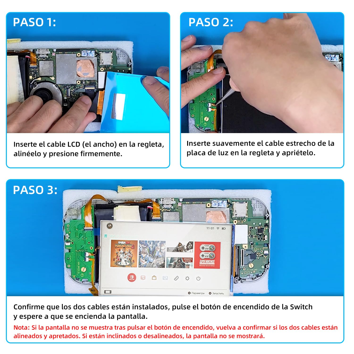 Wigearss Reemplazo de Pantalla LCD y Herramientas de Reparación para Nintendo Switch Lite