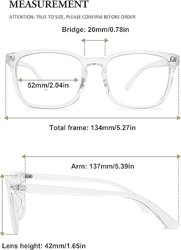 Miniatura 2 de Lentes de lectura rectangulares para mujer, anteojos de bloqueo de luz azul, anteojos de computadora para hombres, anteojos de marco transparente