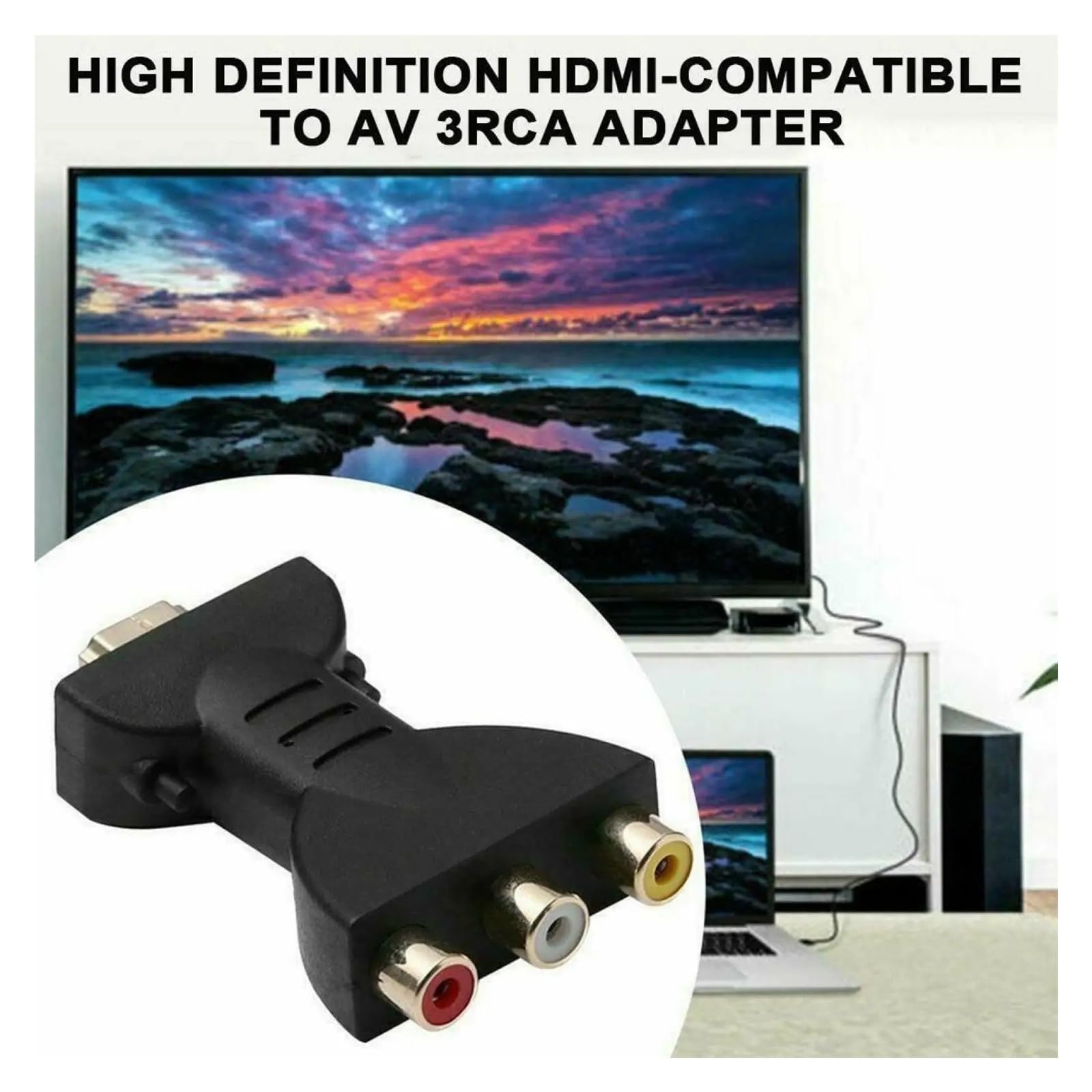 Adattatore da RCA a HDMI, convertitore da AV a HDMI, 1080p, composito per HDTV DVD