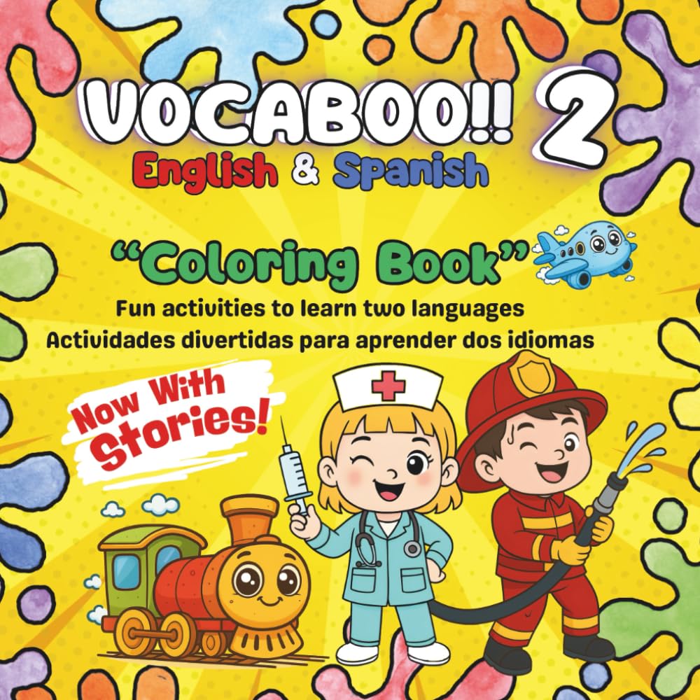 Vocaboo 2: English and Spanish Coloring Book – Fun Activities to Learn Two Languages / Actividades divertidas para aprender dos idiomas