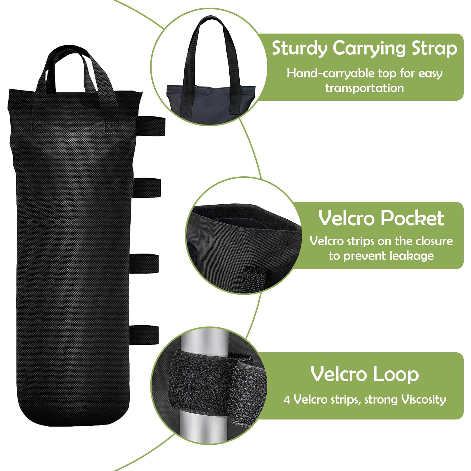 Pesi Per Gazebo - Set Di 4 Sacchi Di Sabbia, Oxford 800D, Impermeabili, Fino A 40 Kg Totali - Foto 10